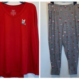 Joyspun Dogs Pajama Set with Pockets